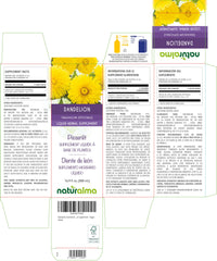 Close-up of Naturalma dandelion tincture label