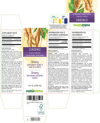 Label close-up of Naturalma Panax ginseng tincture