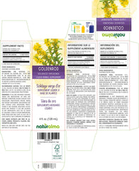 Close-up of Goldenrod tincture bottle label