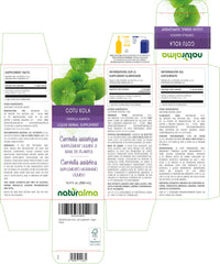 Amber glass bottle with Centella asiatica tincture label