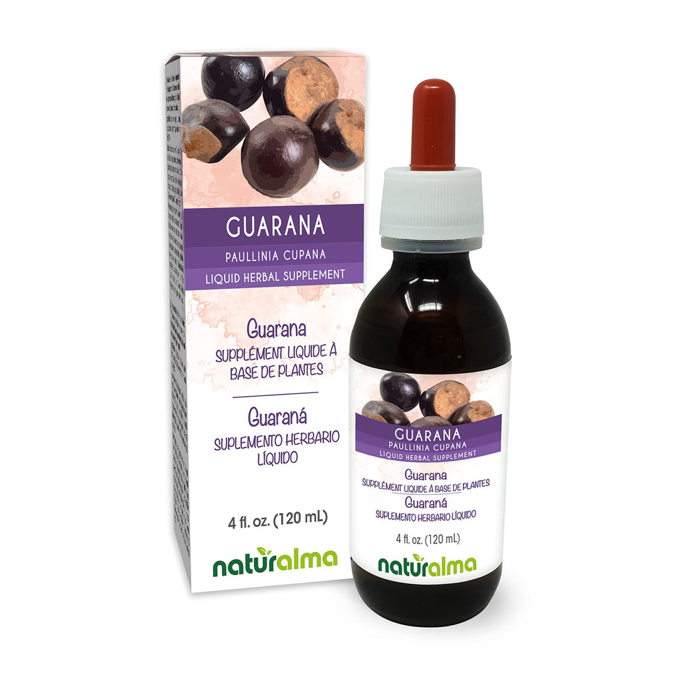 Front view of Naturalma Guarana Seed Alcohol-Free Tincture bottle
