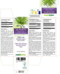 Close-up of the Naturalma Saw Palmetto tincture bottle