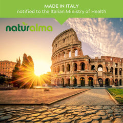 Naturalma vegan supplement label indicating alcohol-free