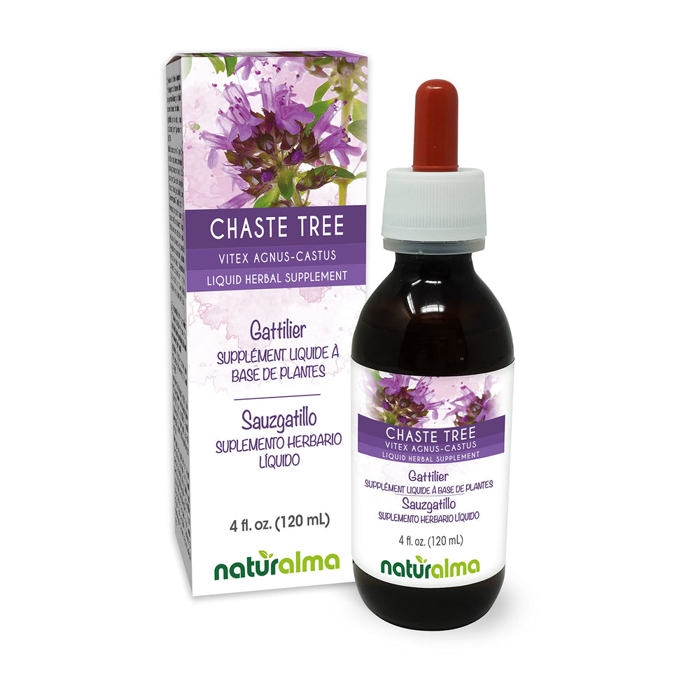 Amber bottle of Naturalma Chaste Tree tincture 4 oz