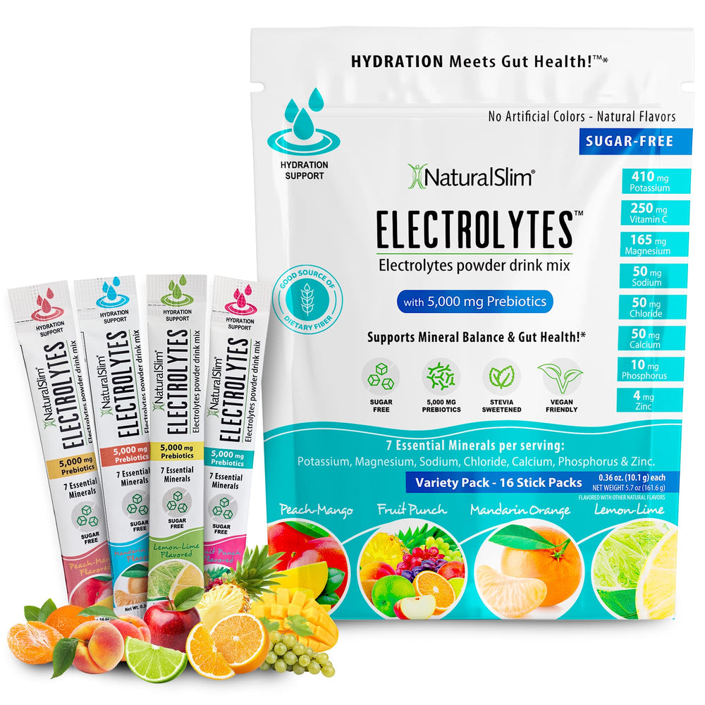 NaturalSlim Hydration Energy Stick beside a glass of water for on-the-go hydration.