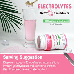 Nature Aurora watermelon electrolyte powder pre-workout setup for ready-to-drink hydration
