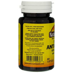 Supplement facts panel for Nature's Blend Super Antioxidant Aces 60 Sgels