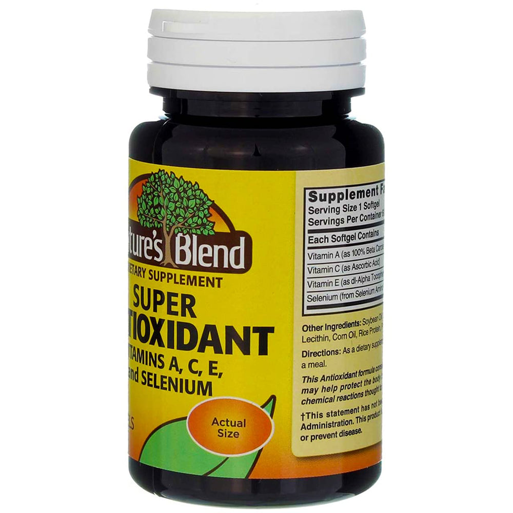 Ingredients panel for Nature's Blend Super Antioxidant Aces 60 Sgels