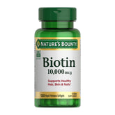 Nature's Bounty Biotin 10,000 mcg bottle label