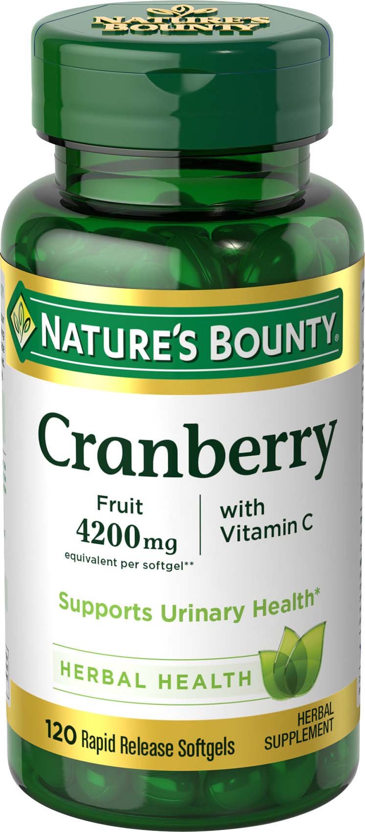 Nature's Bounty Cranberry softgels for urinary health