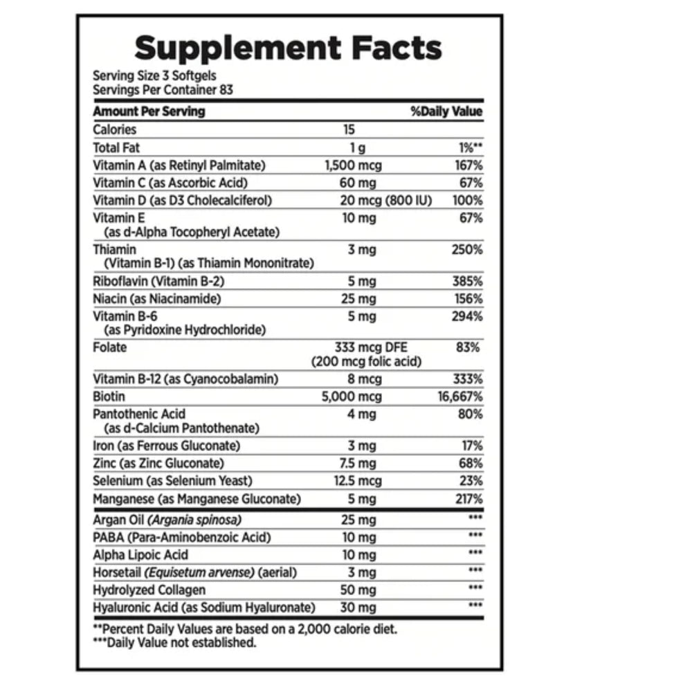 Close-up of Nature's Bounty HSN bottle label