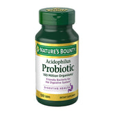 Nature's Bounty Lactobacillus Acidophilus probiotic bottle and tablets