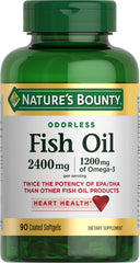 Nature’s Bounty Odorless Fish Oil 1200 mg Omega-3 90-count bottle