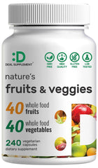 Front view of Nature’s Fruits & Veggies Supplement bottle packaging