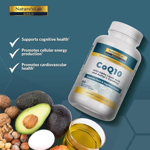 Close-up of CoQ10 and Alpha Lipoic Acid capsules