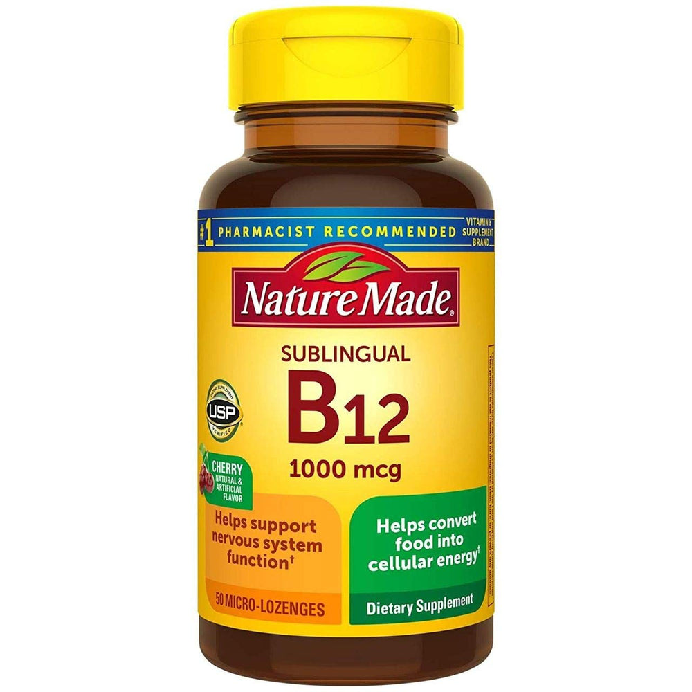 Nature Made B-12 1000 mcg Cherry Flavor Micro-Lozenges – front view, pack of 2