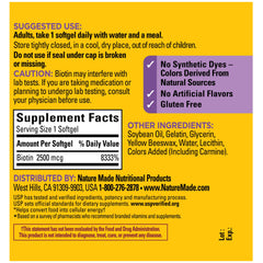 USP verified Biotin 2500 mcg supplement