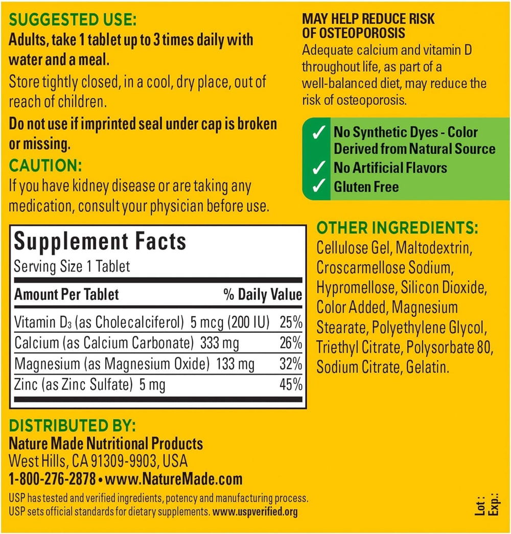 Side view of Nature Made 3-pack bottle and packaging