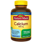 Nature Made Calcium 600 mg with Vitamin D Softgels bottle – pack of 2, 100 softgels each