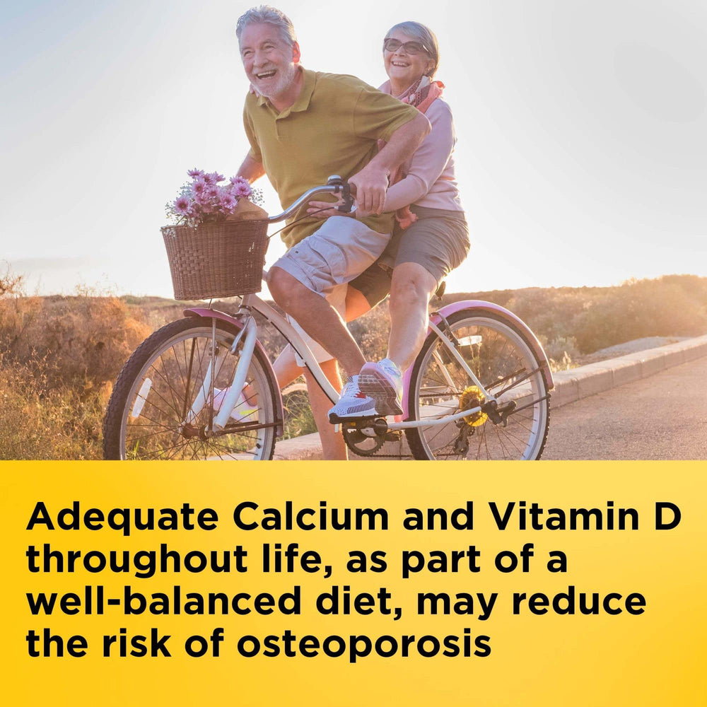Close-up of Nature Made Calcium 600 mg with Vitamin D3 bottle