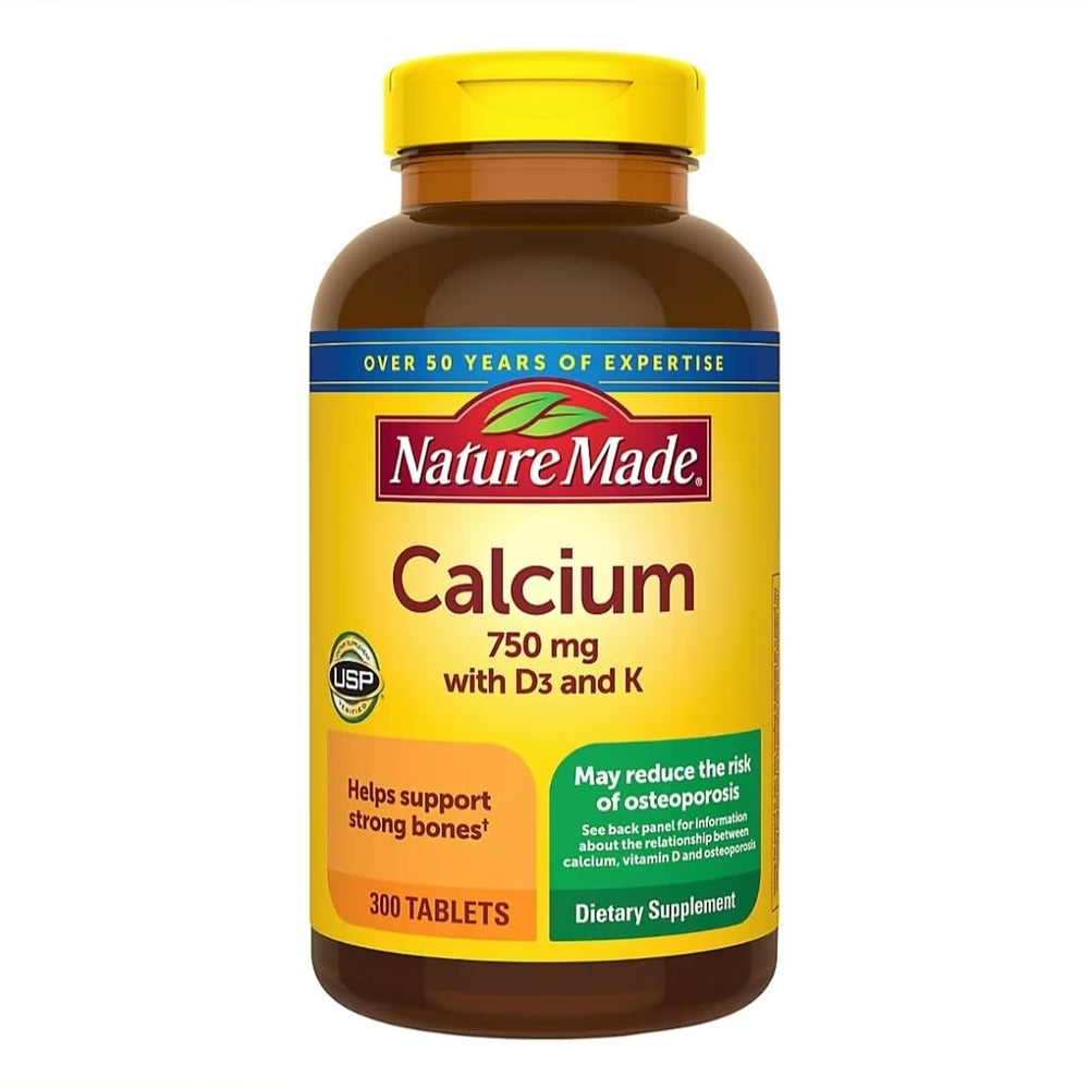 Nature Made Calcium 750 mg with D3 & K bottle