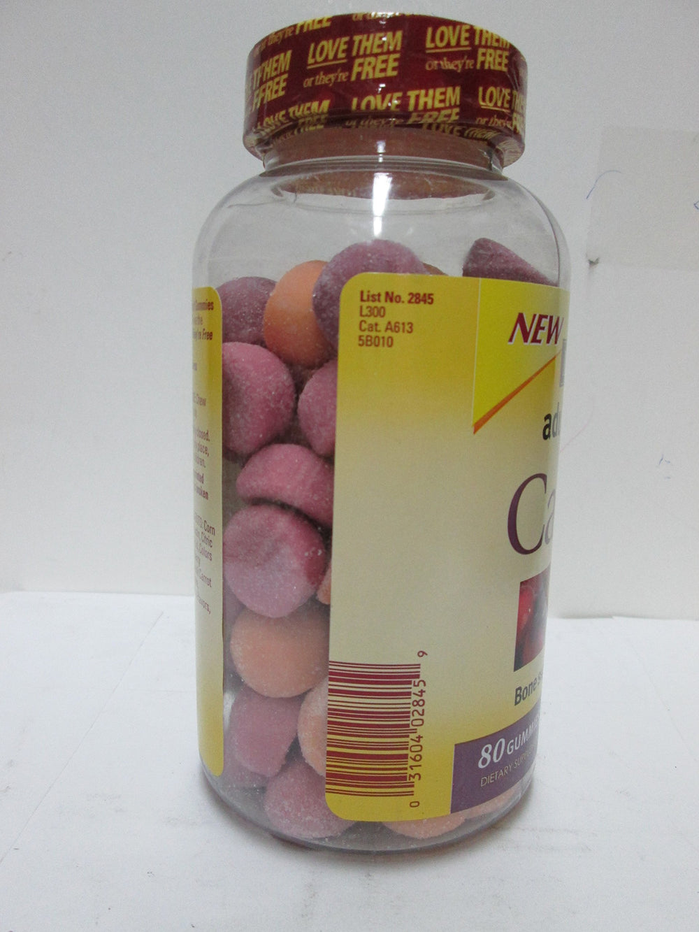 Close-up of Nature Made Calcium Adult Gummies showing easy-to-chew gummies