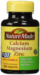 Nature Made Calcium Magnesium & Zinc Tabs bottle label