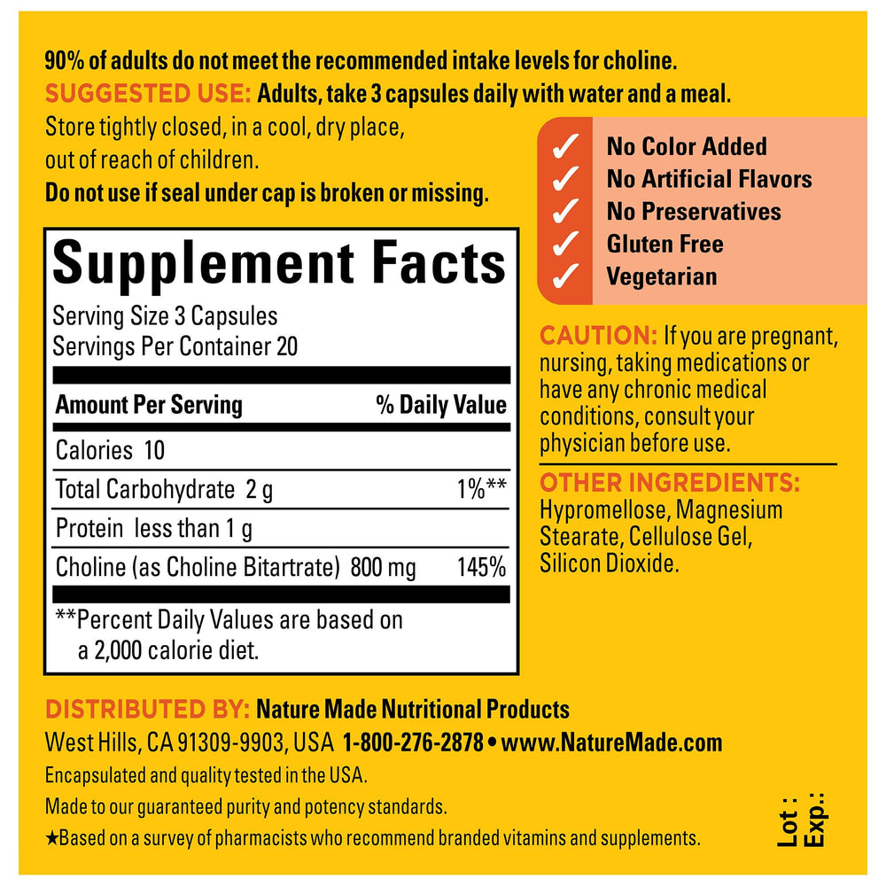 Choline supports liver health and nervous system
