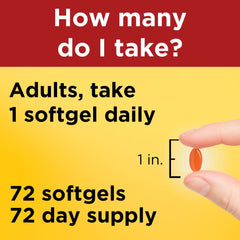 72-count bottle of Nature Made CoQ10 softgels on white background