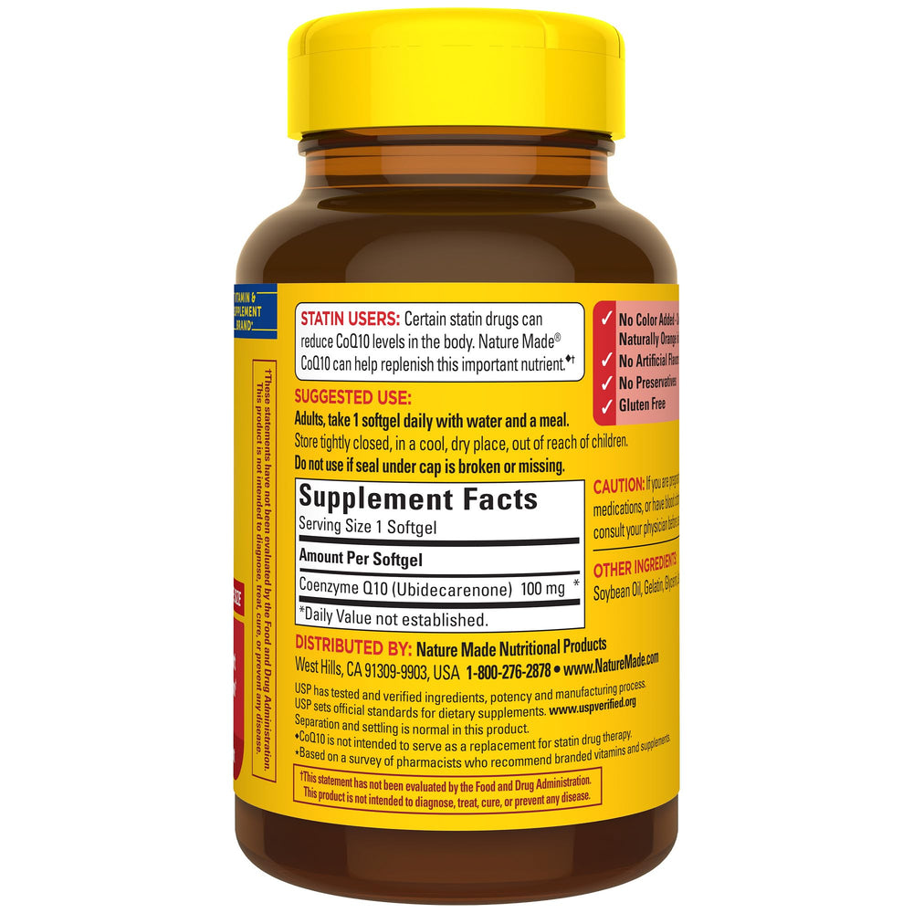 USP verified Nature Made CoQ10 bottle