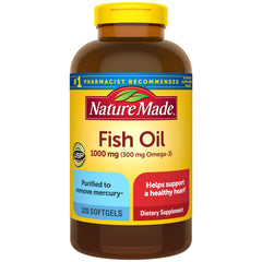 Nature Made Fish Oil 1000 mg softgels bottle with 320-count label