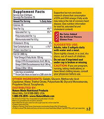 Nutrition facts panel for Nature Made Fish Oil Burp-Less