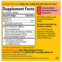 Pack shot: Nature Made Flaxseed Oil 1000 mg, 180 softgels