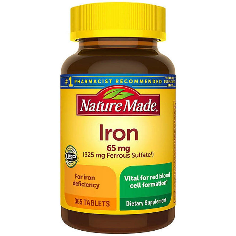 Nature Made Iron 65 mg tablets (Ferrous Sulfate) – 365-count bottle