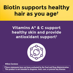 Nature Made Lustriva bottle labeled hair growth with Biotin 10000 mcg
