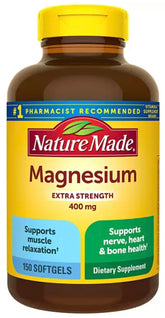 Nature Made High Potency Magnesium 400 mg bottle with 150 softgels