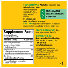 Nature Made Magnesium Complex gluten-free badge confirms allergy-friendly formula.