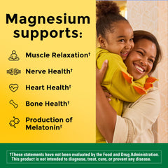 Close-up of Nature Made Magnesium Glycinate capsules showing capsule texture and size for easy swallowing.