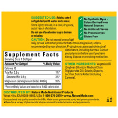 Morning routine with Nature Made 400 mg magnesium softgels supporting muscle relaxation.