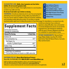Ingredients panel of Nature Made Melatonin Gummies