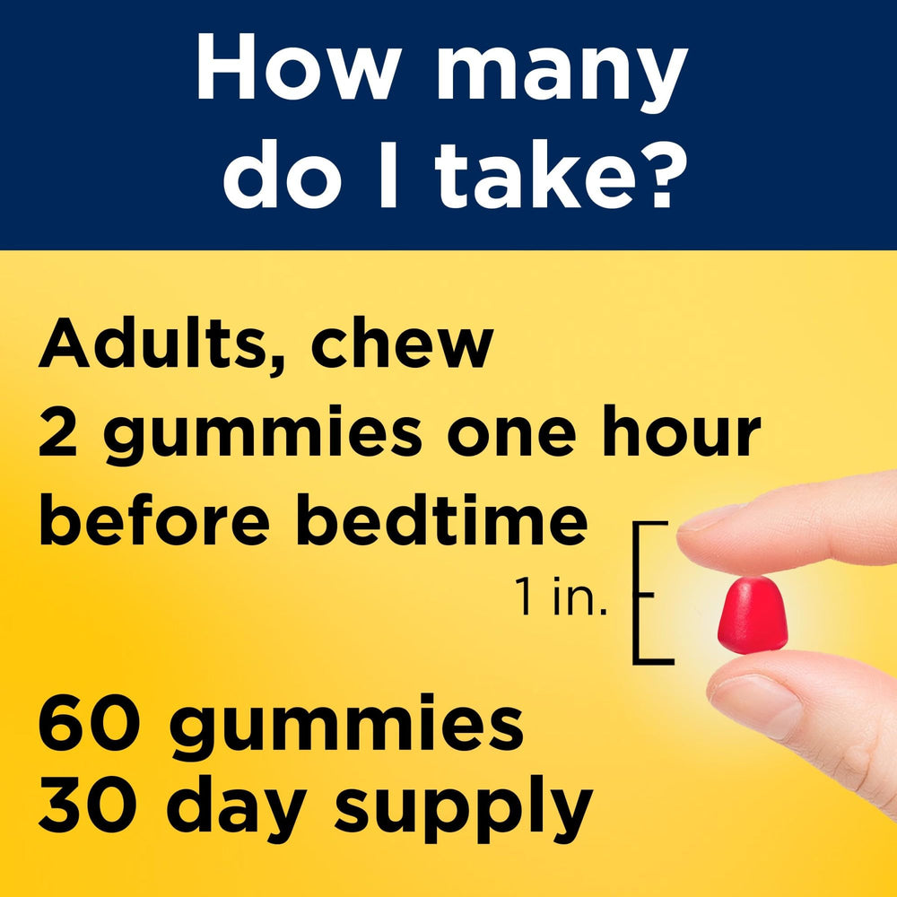 Dosage guidance chart for Nature Made Melatonin Gummies