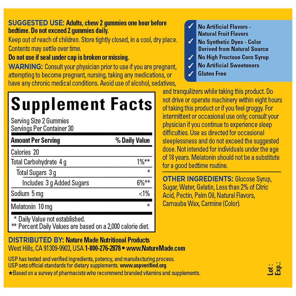 Strawberry-flavored Nature Made Melatonin Gummies