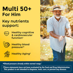 Nature Made Multivitamin For Him 50+ 90-count bottle — label view