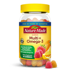 Nature Made Multivitamin + Omega-3 Gummies bottle, 80-count