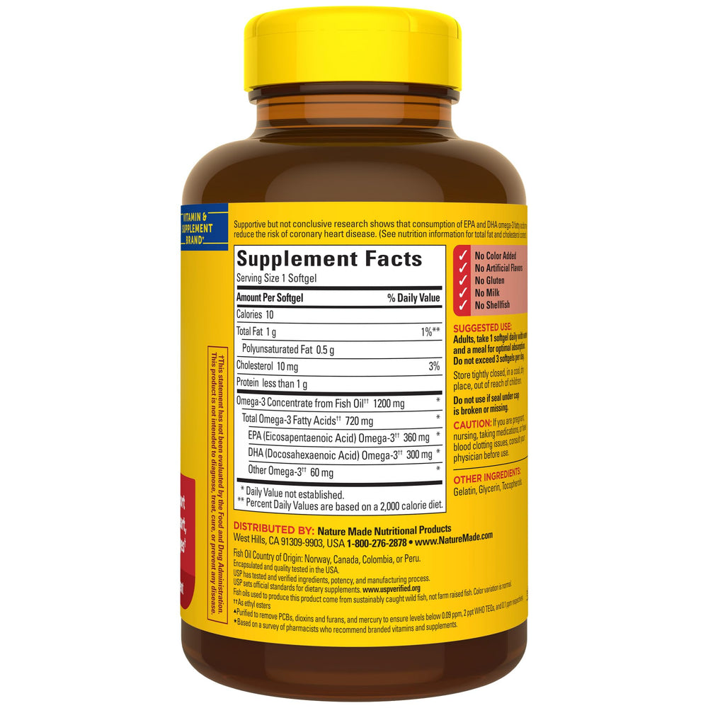 Front of Nature Made Omega-3 packaging