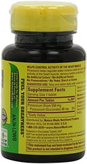 Side view of Nature Made potassium gluconate 550mg bottle label