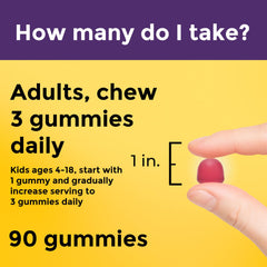 Flavors include orange, strawberry and lemon for the gummies