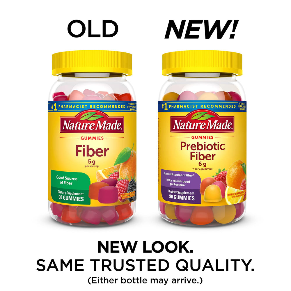 Close-up of Nature Made Prebiotic Fiber Gummies jar
