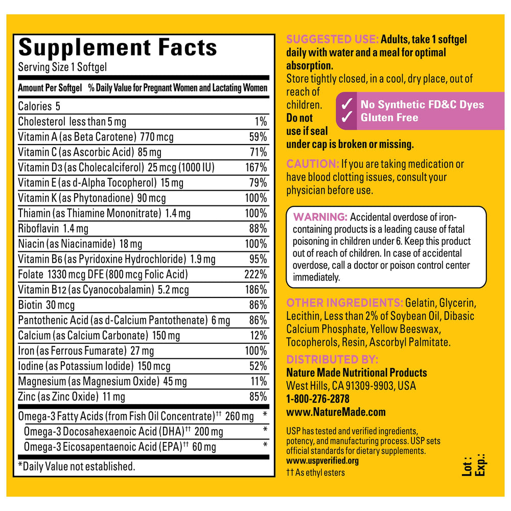 USP Verified seal on Nature Made Prenatal packaging