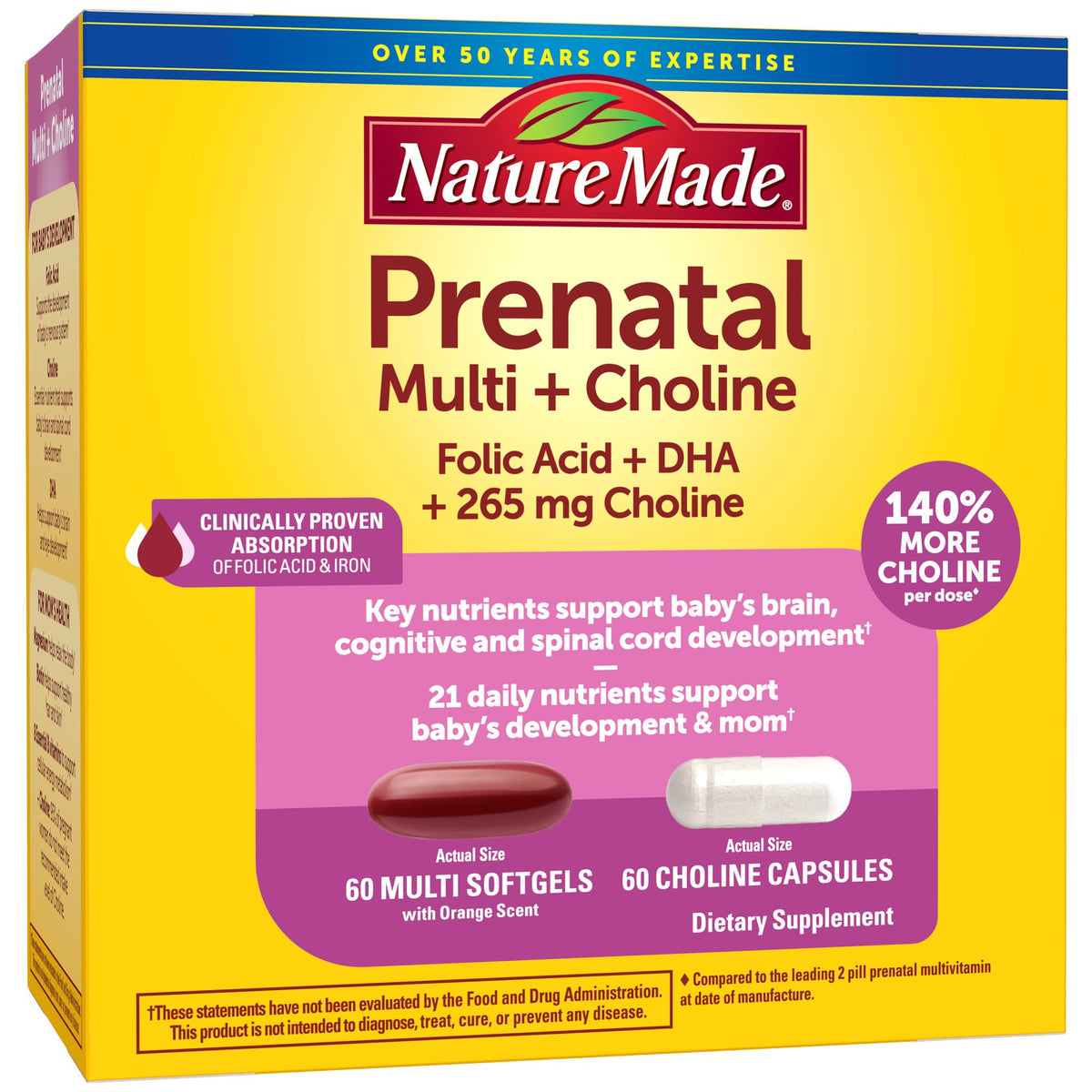 Nature Made Prenatal Softgels and Choline bottle - 60 count